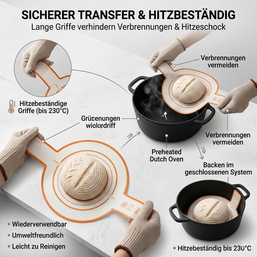 Sauerteig Starter Set 15-Teiliges Profi Brotbackset inkl. Gärkörbchen Rund & Oval, Gärglas mit Thermometer & Rezeptbuch – Das ultimative Sauerteig Starter Set für Krustenzauber Brot - GROWZELT