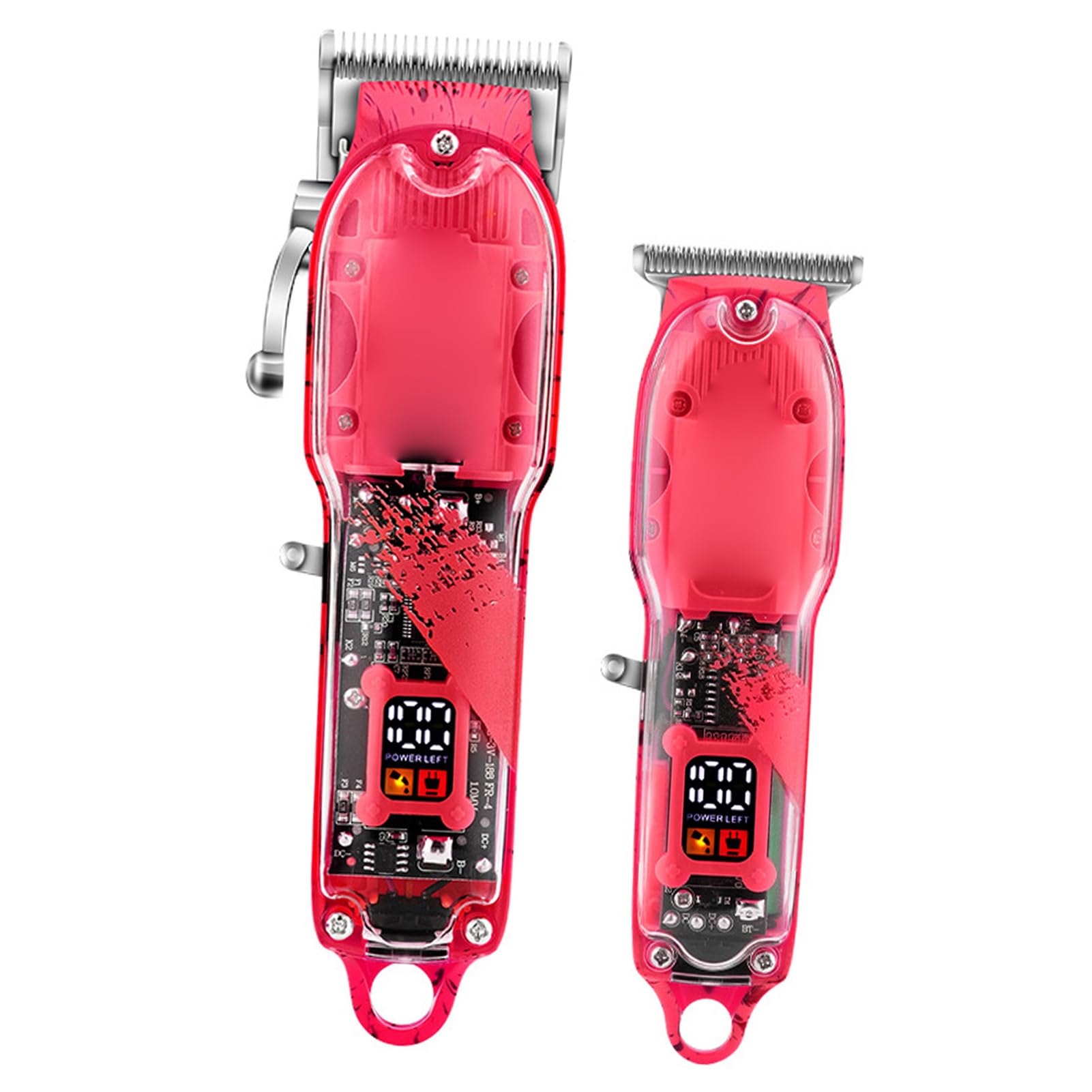 Domary Tagliacapelli Tagliacapelli Regolabarba Set di Senza Fili Elettrici Display a LED 16 Pettini Guida Lama in Acciaio di Precisione (Modello conte)
