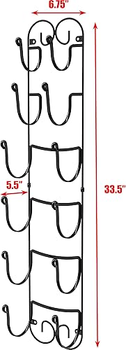 Miniatura 8 de Estante multipropósito para colgar en la pared DecoBros para toallas, vinos, sombreros, etc., color bronce