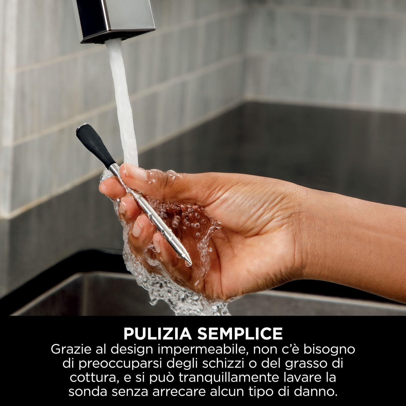 Ninja ProChef Termometro a Sonda Wireless per Carne, per Grigliare e Friggere ad Aria, con Bluetooth, Durata Batteria di 30 ore, Controllabile con App, Resistente al Calore, Impermeabile, WP100EU