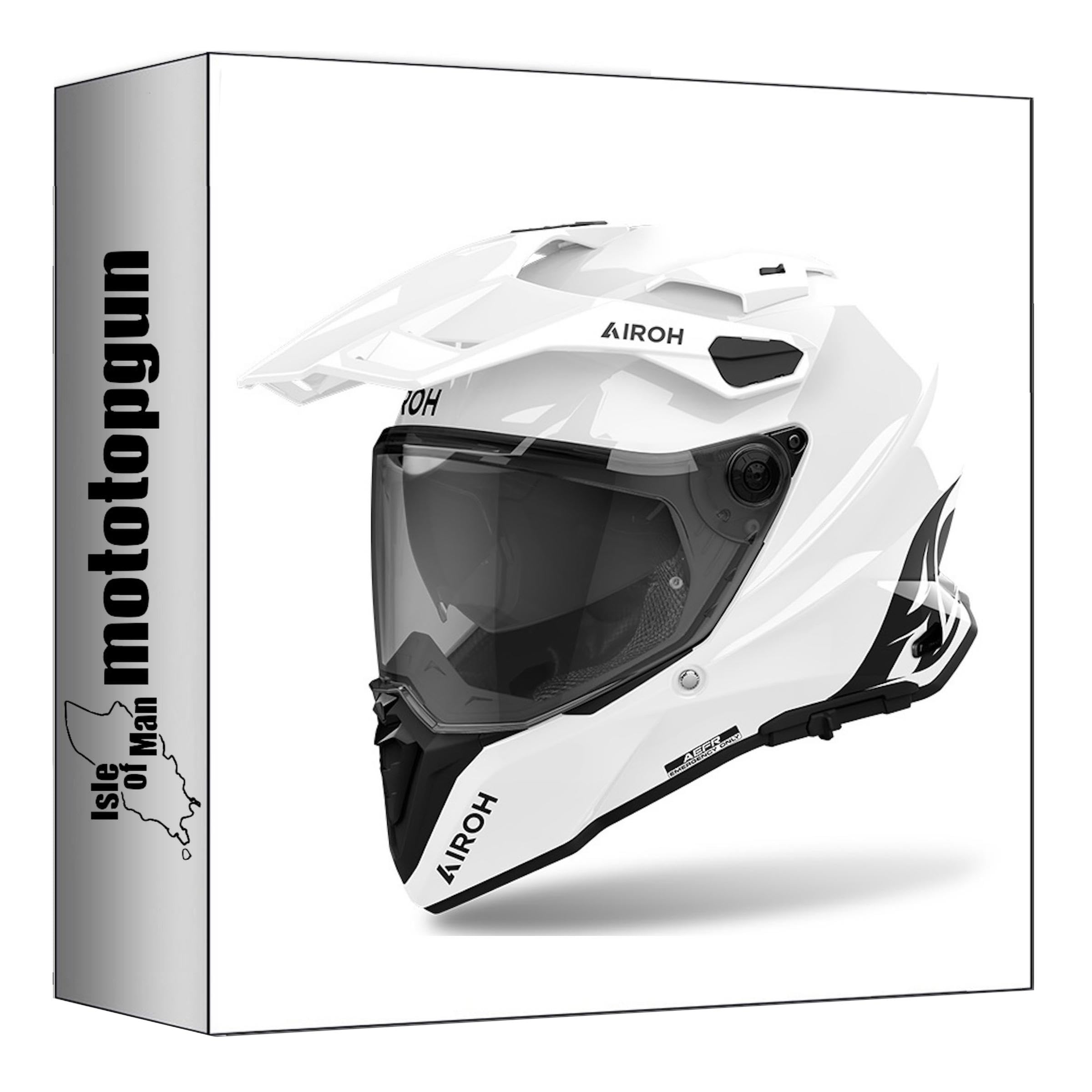 Casque Dual Airoh Commander 2 Blanc Gloss Taille S pour Moto Trail - 4