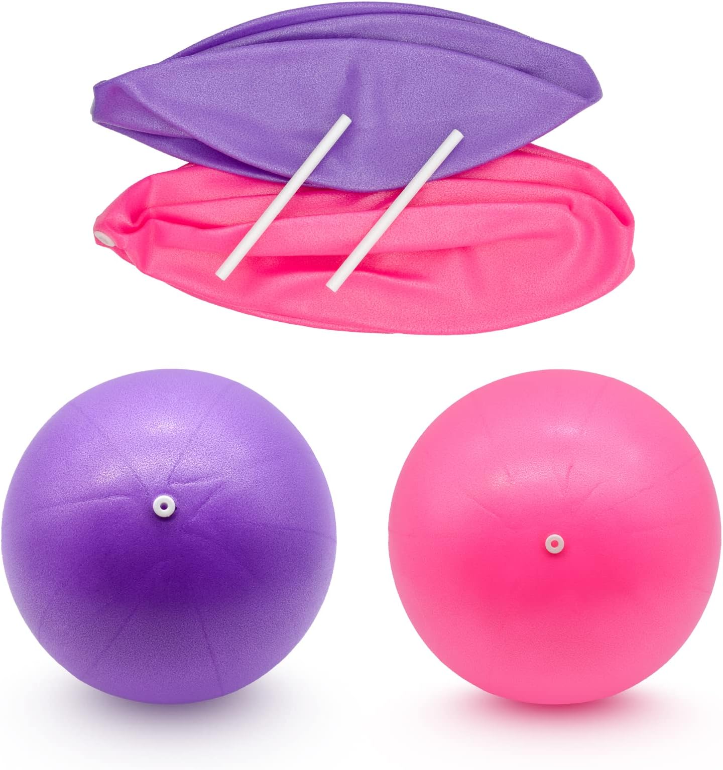 Bailinks 25 cm/9.8 inch Sports Yoga Ball, 2PCS Compact Sports Balance Ball, Soft Pilates Ball for Yoga, Fitness and Core Workout