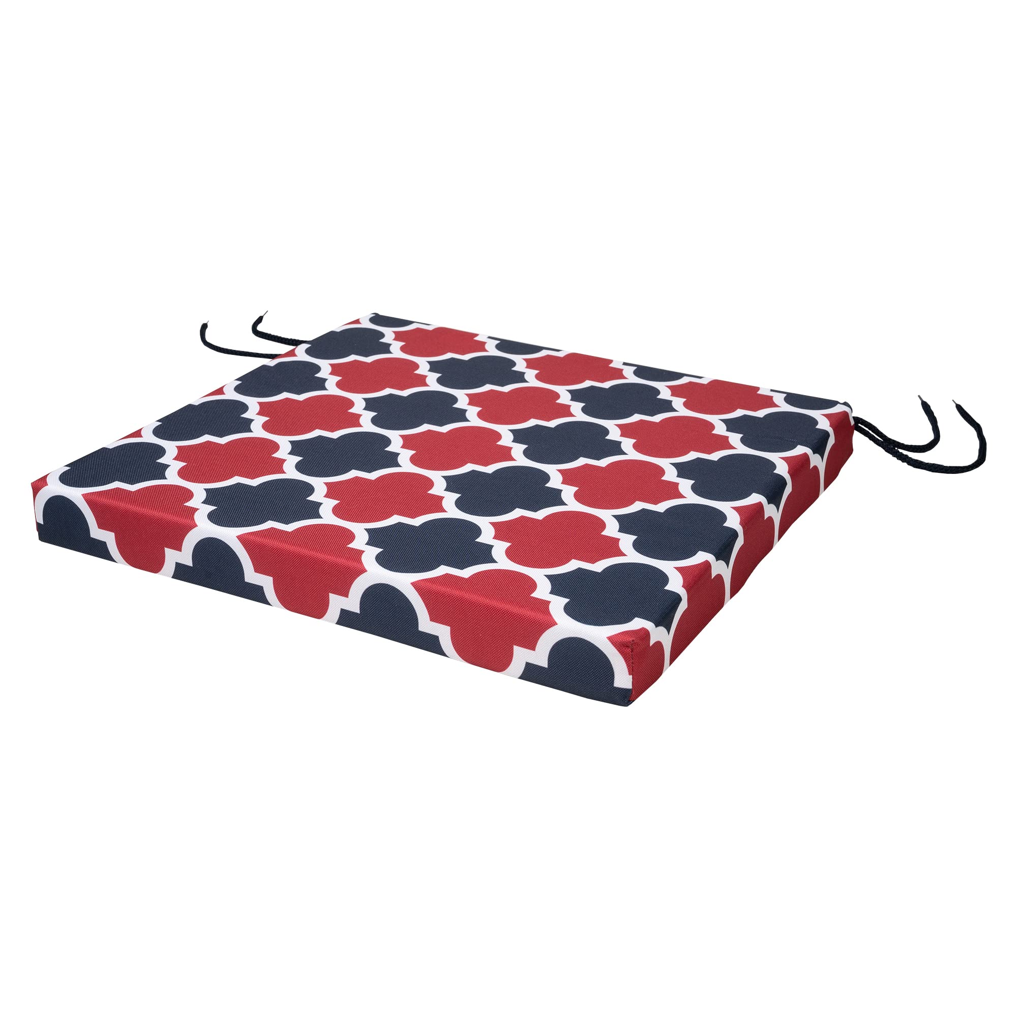 SOFTILLO Patio Chair Cushion with Seat Ties - Indoor and Outdoor Furniture Seating - Water-Resistant Polyester - Kitchen Dining, Lawn & Garden - 50x44x4cm - Marocco Red Blue โ image 1