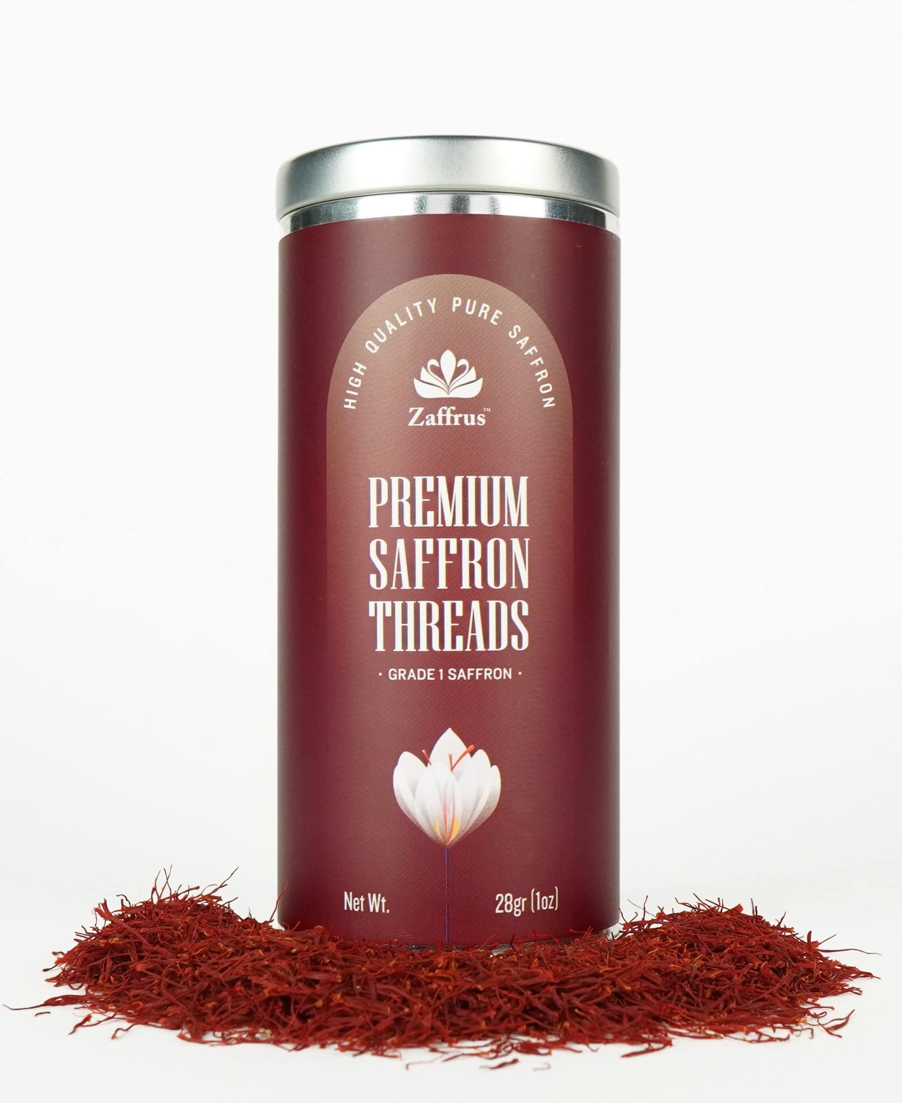 Zaffrus - Premium All Red Pure Saffron Threads For Cooking, Herbal Teas and Drinks Ideal for Restaurant Chefs and Home Cooks. (1 Ounce / 28 grams)