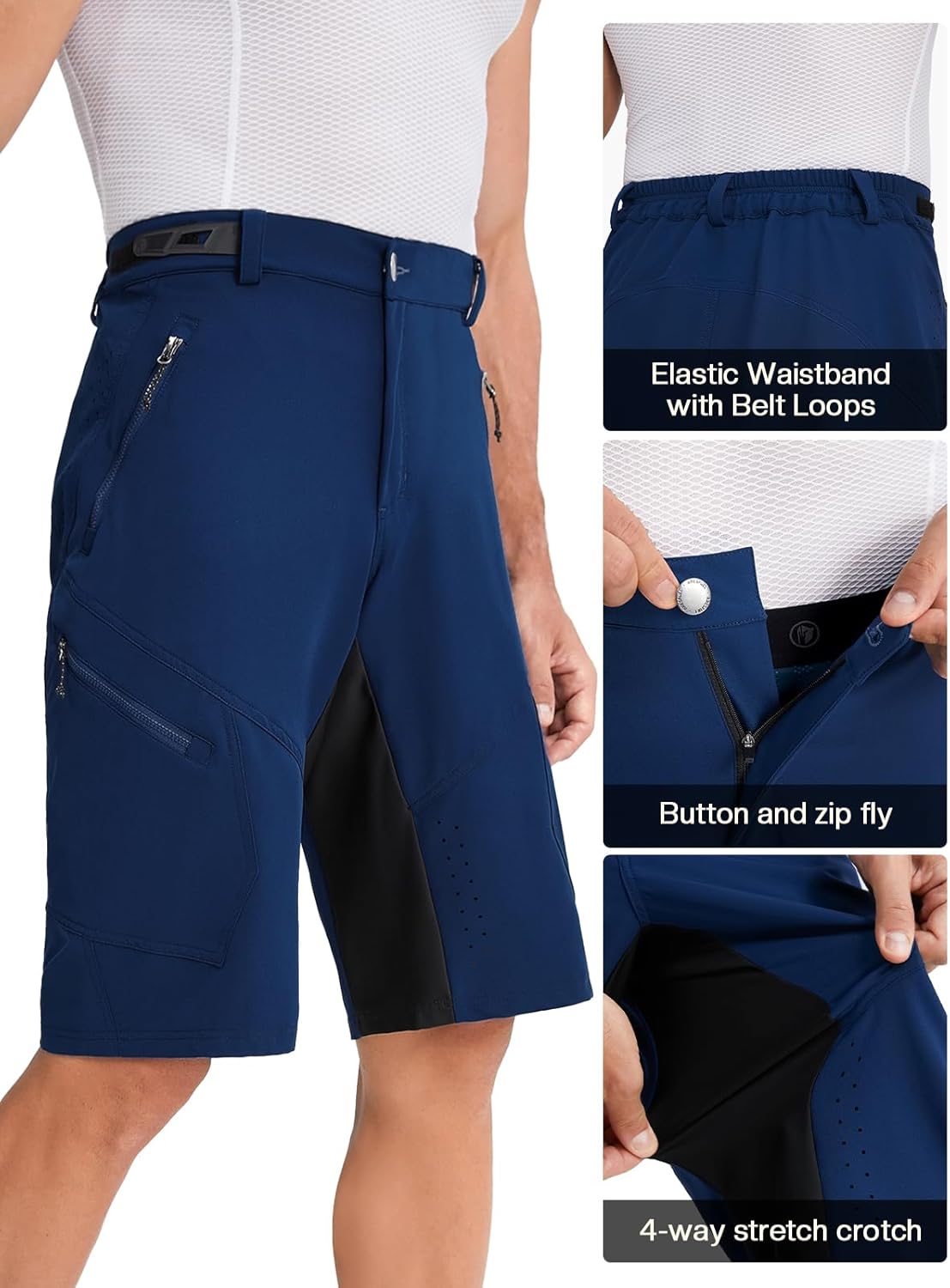 Mens Mountain Bike Shorts Loose Fit DH Cycling Shorts Water-Repellent