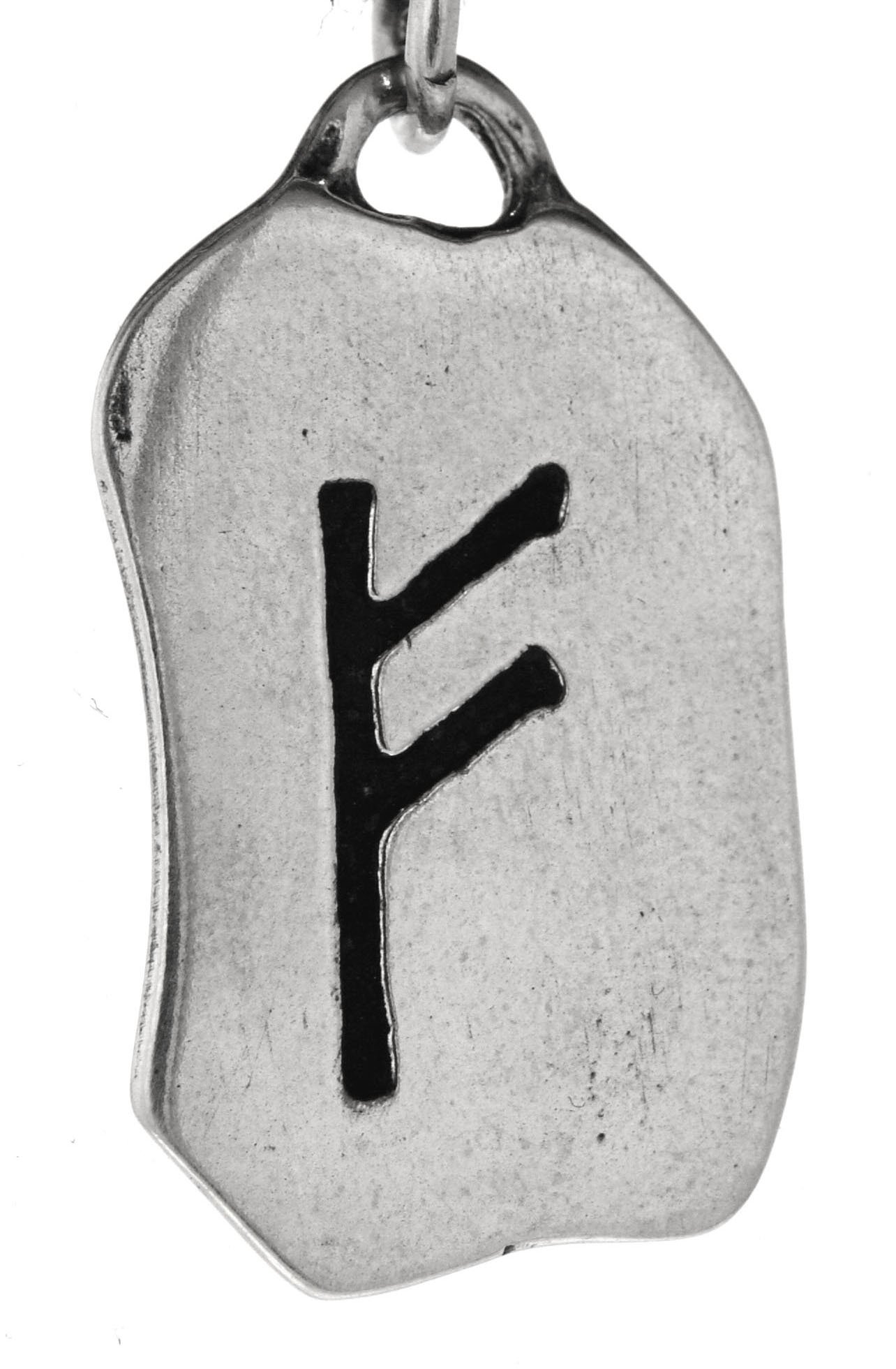 Pendentif rune Fehu en argent sterling 925 N° 299