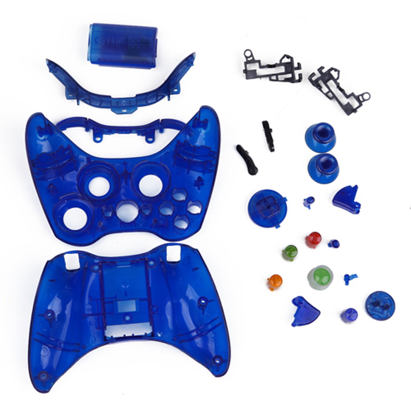 HDE Replacement Controller Shell for Xbox 360 Plastic Shell Sticks Buttons Shoulder Buttons and Triggers (Ice Blue)