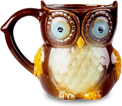 Miniatura 7 de Berry President Taza de café con búho, taza de café de cerámica matutina, taza de té para oficina y hogar, apta para lavavajillas y microondas (12