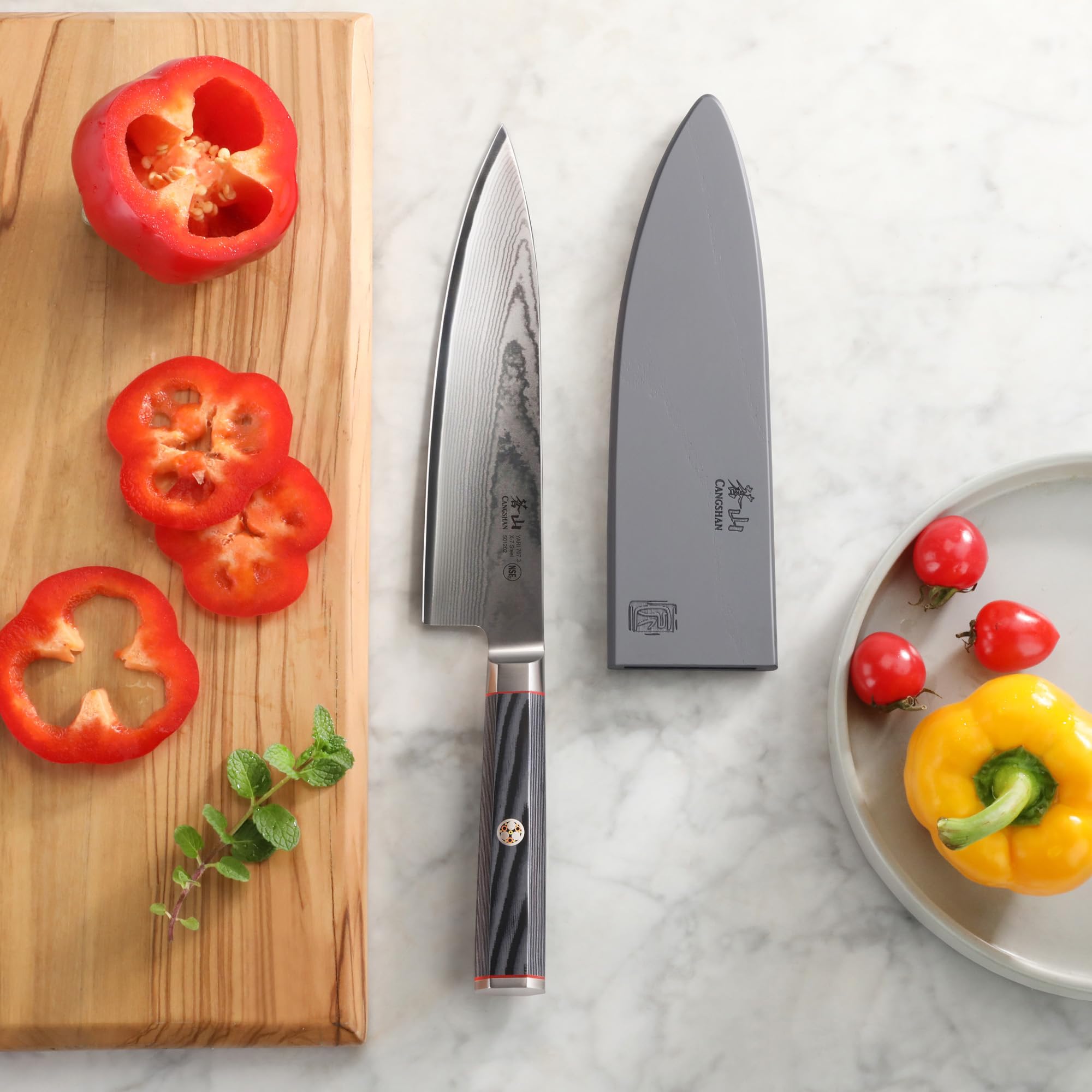 Amazon.com: Cangshan YARI Series X-7 Damascus Steel 8-inch Chef's