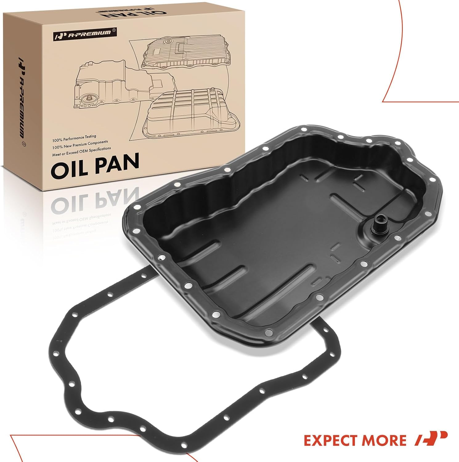 A-Premium Transmission Oil Pan with Drain Plug & Gasket, Compatible with Toyota Camry 2010-2017, RAV4 2016-2018, Highlander 2010-2013 2017-2019, Sienna 2011-2013 & Scion tC 2011-2016