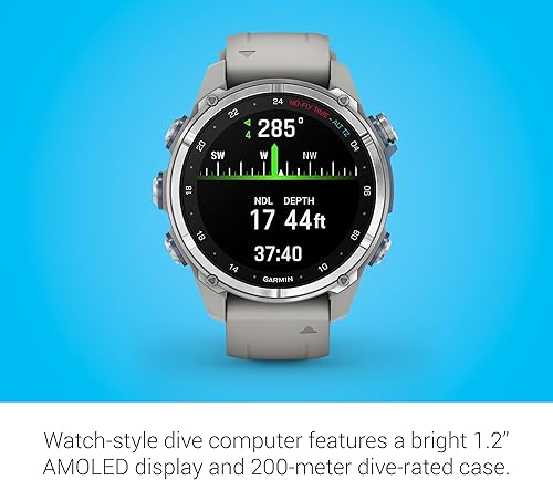 Miniatura 3 de Garmin Descent Mk3i Reloj de buceo con estilo computadora (1.693 in, acero inoxidable con correa de silicona gris niebla)