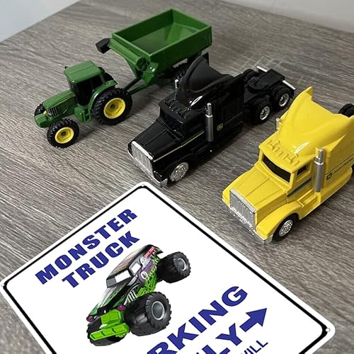 Gocolt Funny Boys Monster Truck Sign - Kids Room Signs - Monster Truck Parking Only Violators Will Be Smashed - Art Metal Wall Hang - 8X12 Inches #TOP2