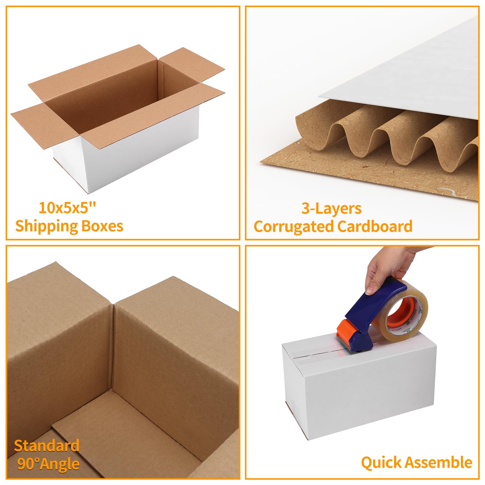 PETAFLOP Lot de 25 petites boîtes d'expédition en carton blanc pour emballage, courrier, affaires, bricolage - 25,4 x 12,7 x 12,7 cm
