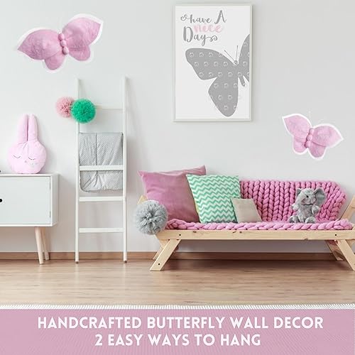 Miniatura 6 de Rainbows & Lilies Paquete de decoraciones de flores de papel para pared y decoración de mariposas, ideal para decoración de guardería, despedida de