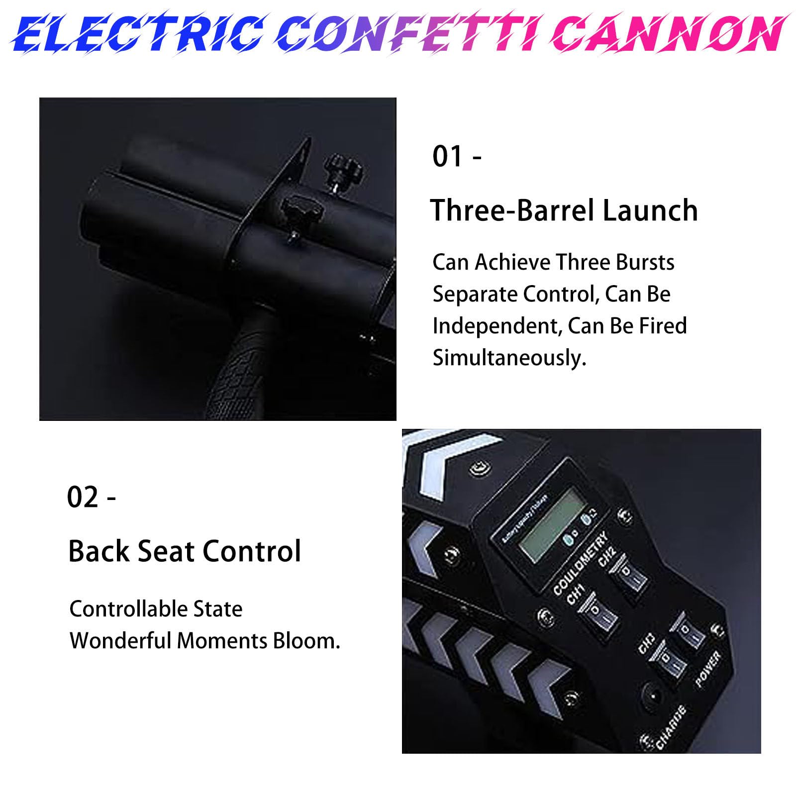 CañóN EléCtrico De Confeti, CañóN Lanzador De Confeti InaláMbrico, Lanzador De Confeti, Tirador EléCtrico, para Fiesta, Club, Boda, Bar.