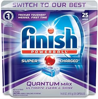 Finish Quantum Max Powerball, Dishwasher Detergent Tablets, 25 Tabs