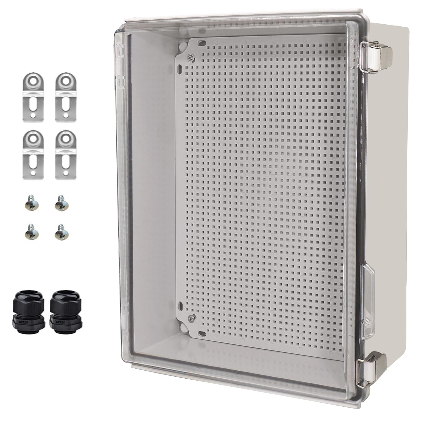 Scatola di giunzione elettrica impermeabile resistente alle intemperie IP67 in plastica ABS interruttore router progetto box elettronica fai da te recinzione con piastra di montaggio e staffa