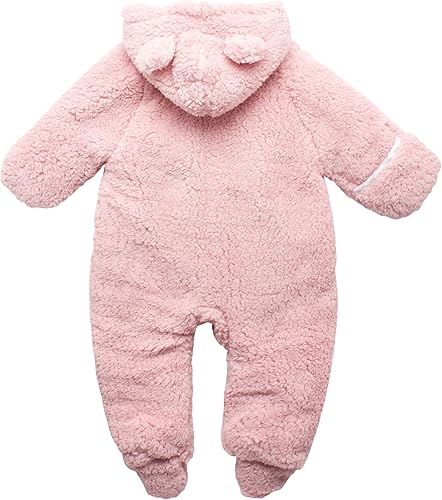 Miniatura 4 de Traje de nieve para bebé recién nacido, cálido y acolchado de felpa, overol con capucha para recién nacidos de 0 a 9 meses