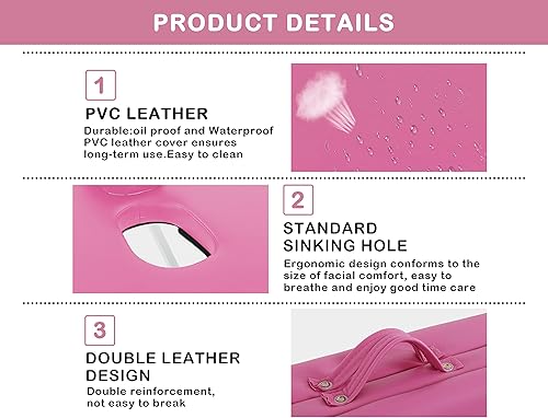 Miniatura 4 de Mesa de masaje, cama de pestañas de 3 pliegues, cama de masaje portátil para extensiones de pestañas, mesa de masaje ancha con bolsa de transporte,