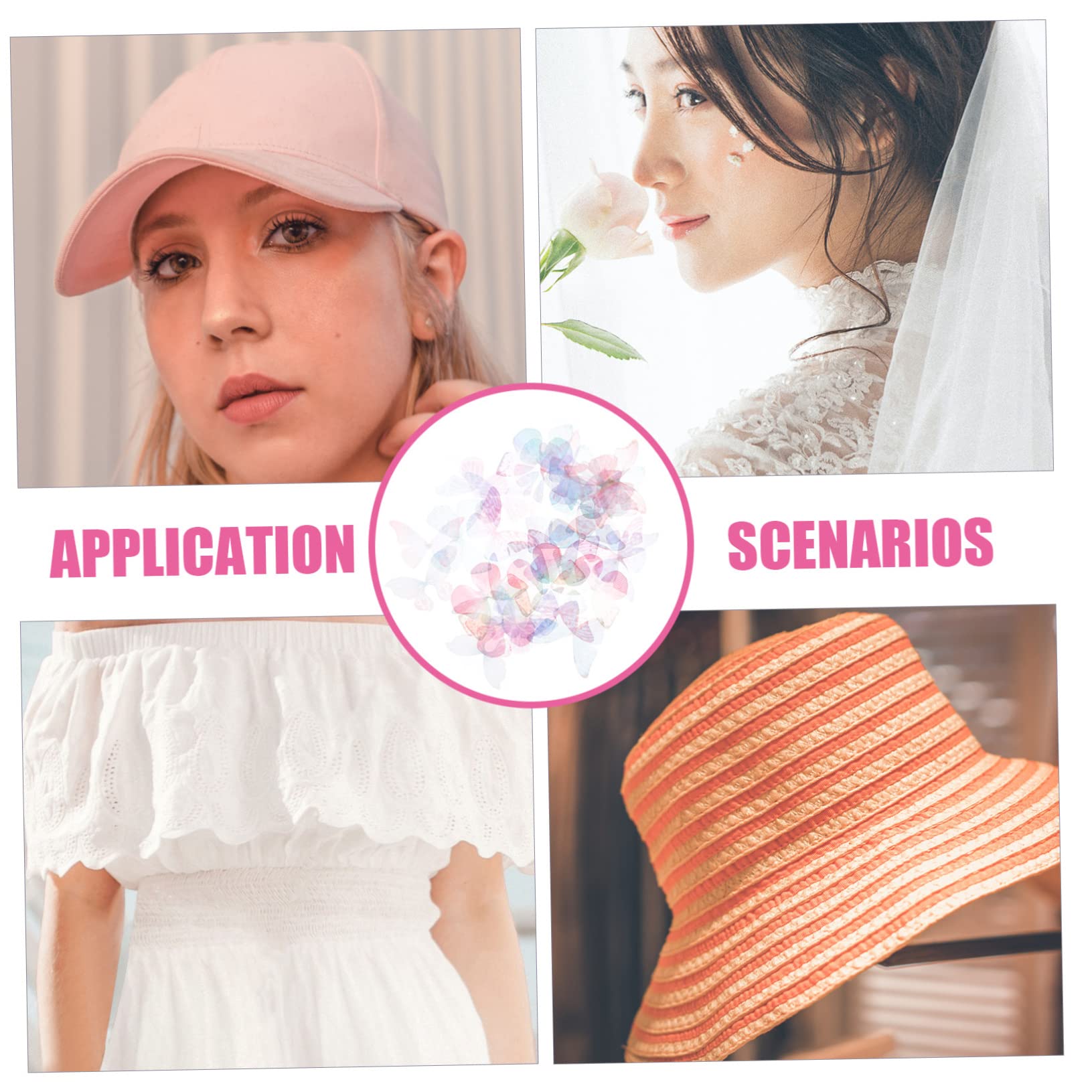 HOODANCOS 300stücke Organza Schmetterlinge Dekorative Accessoires Für Haarspangen Haarschmuck Und Bastelprojekte Für Hochzeiten Und Partys Farben Zufällig