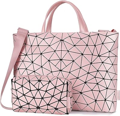 DOMISO 17 pollici Custodia per laptop da per donna Borsa da lavoro leggera impermeabile da ufficio Borsa a tracolla di grande capacità per laptop da 17 pollici, Rosa