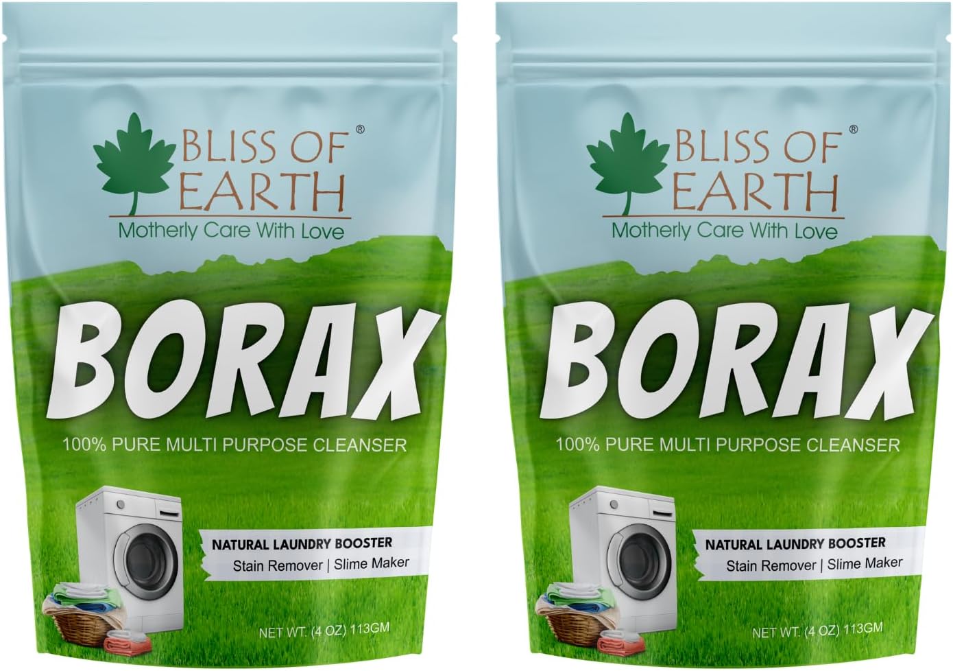Bliss Of Earth American Borax Detergent Booster Powder, Multipurpose Cleaning & Stain Remover Ants Killer, 100% Pure Natural Sodium Borate Powder 2X113Gm