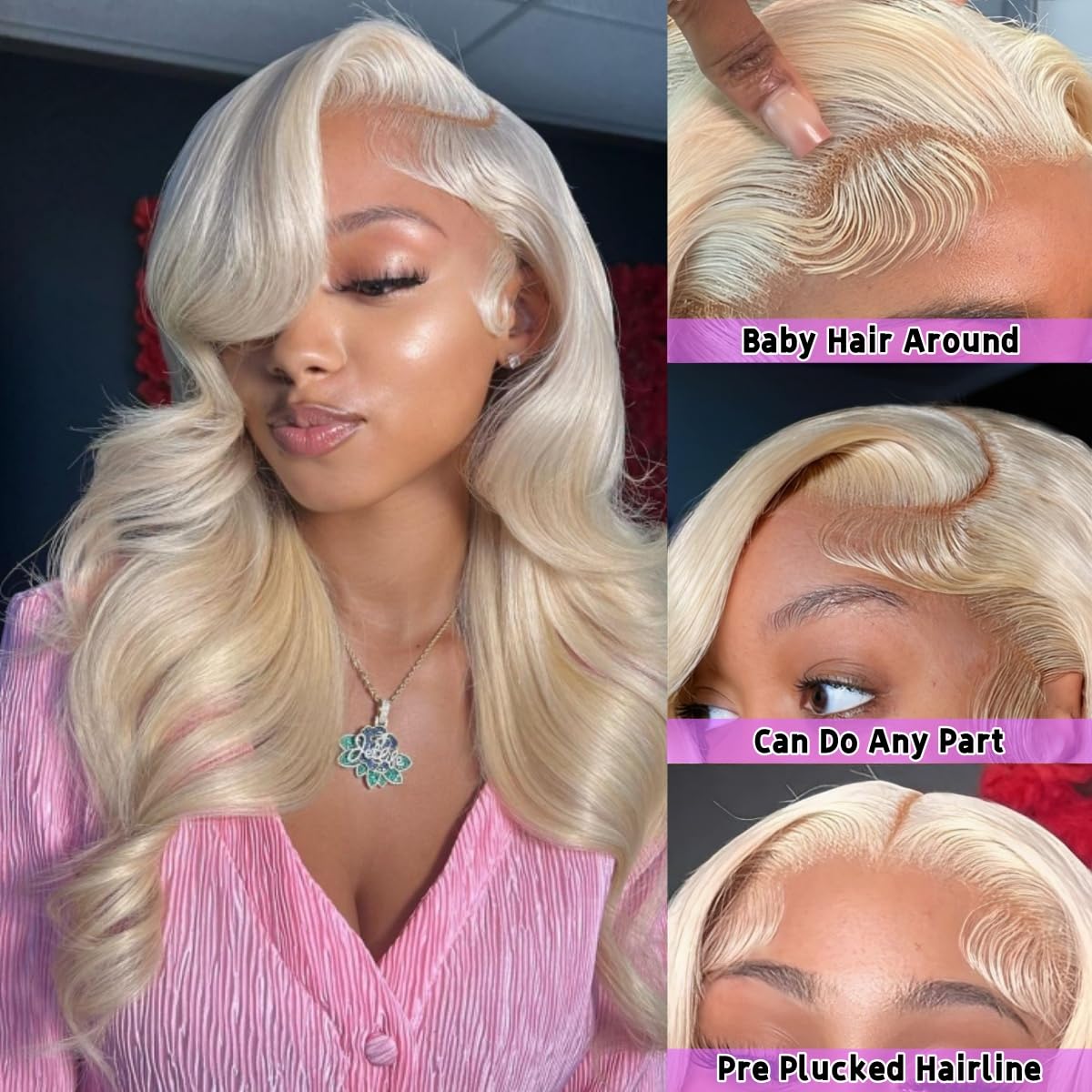 Joydawn 28inch 613 Lace Front Wig Human Hair wig 200% Density Blonde Lace Front Wigs 13x4 Body Wave Lace Frontal wigs Human Hair
