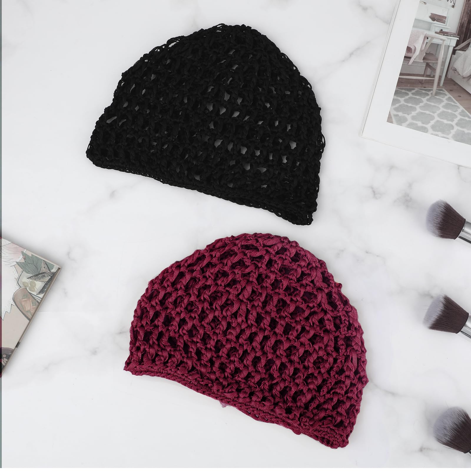 Fashion Women Crochet Night Handmade Sleeping Hair Net Mesh Cap Snood Net Hat – Buy The Best Products In The Online Store - Foto 7