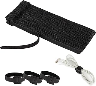 MAQIHAN 50PCS Cable Ties Reusable - Cord Ties Cable Straps Hook and Loop Cable Management Straps Wire Ties Cable Organizer Cord Straps for Electrical Cords Cable Straps for Cords Cord Organizer Wire Straps for Cables Tie Wraps Wire Management