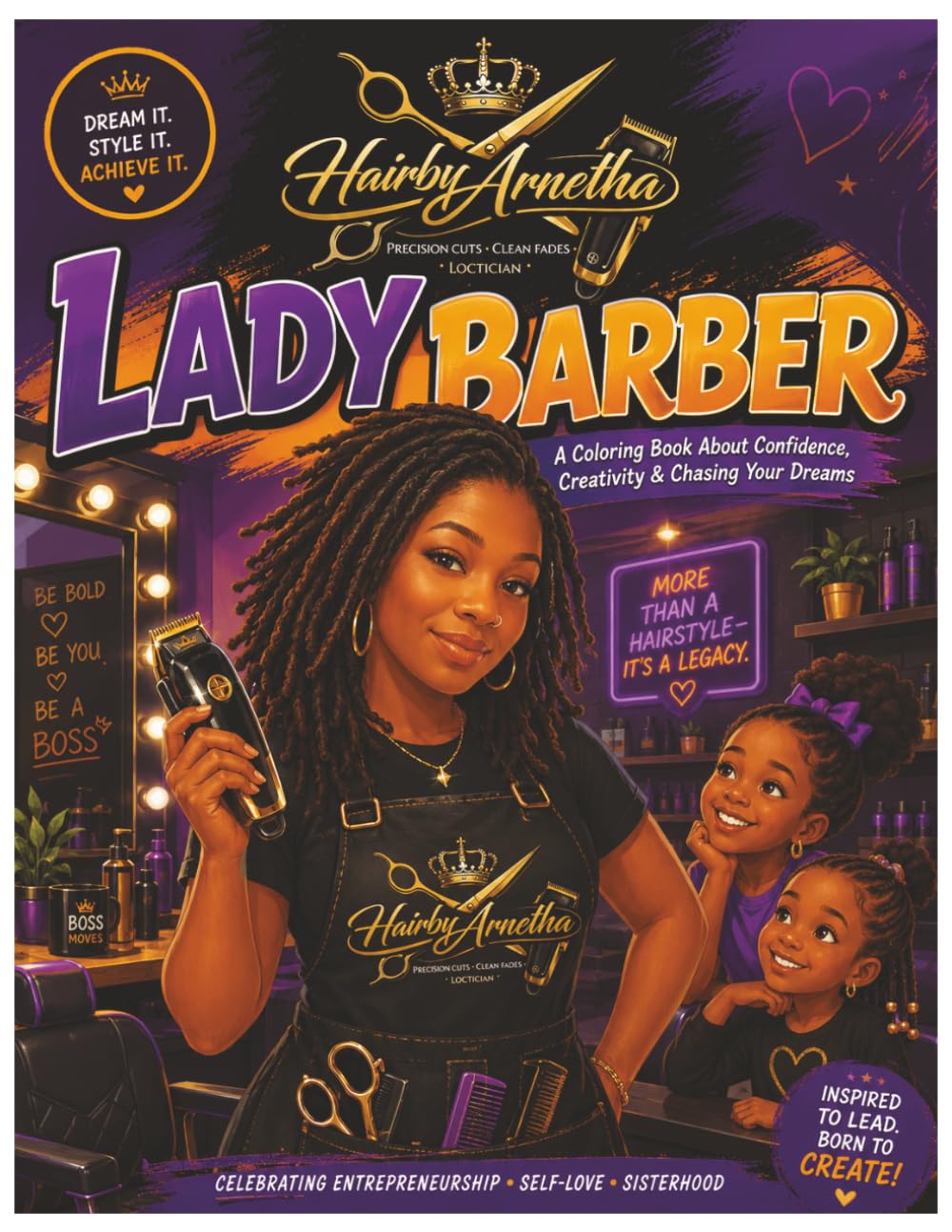 LADY BARBER: A coloring book about confidence, creativity and chasing your dreams