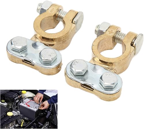 Miniatura 3 de Terminales de terminales de batería automotriz, 1 par de terminales de batería de automóvil, resistencia a la corrosión, conectores de abrazadera de