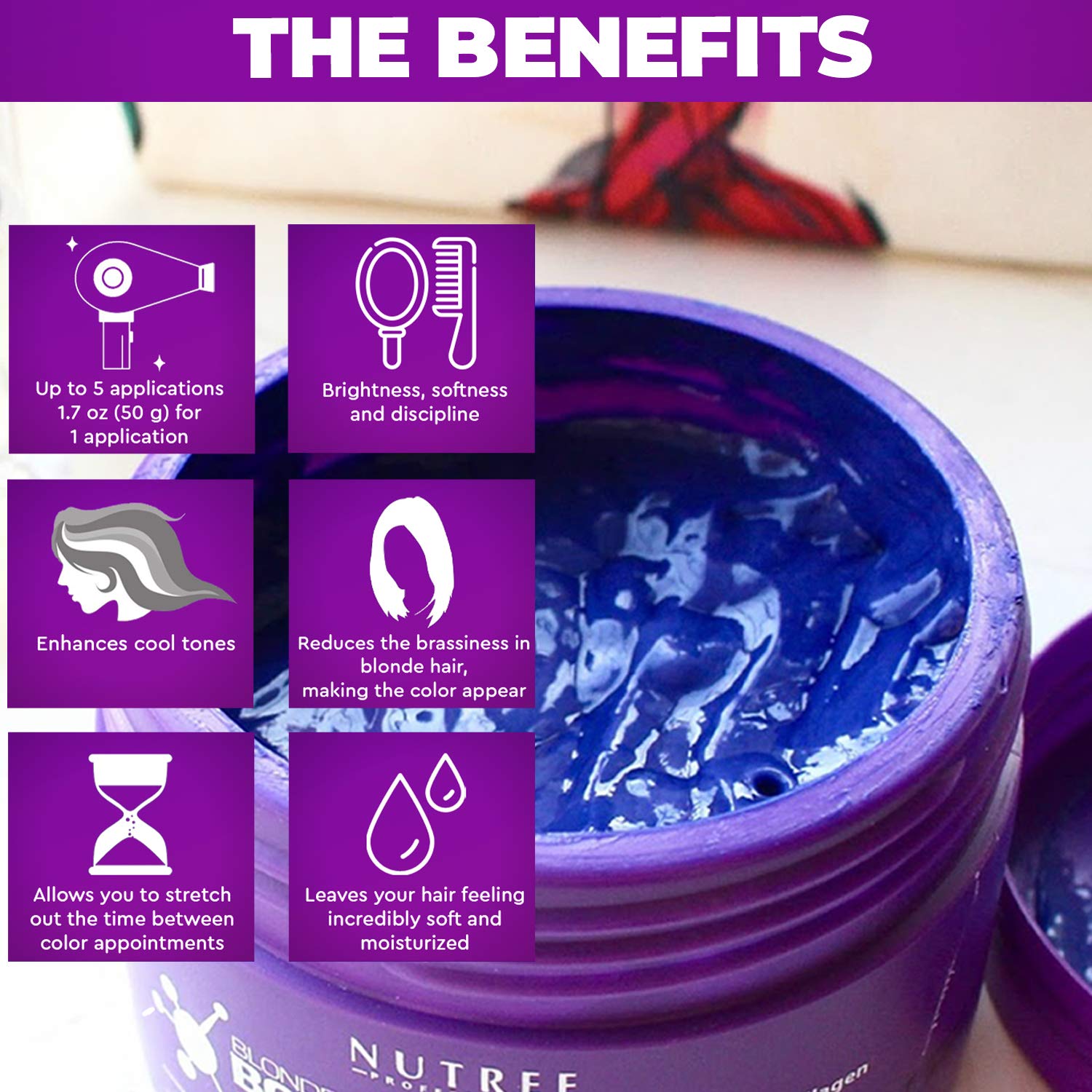 Hair Bottox Expert Thermal Purple Mask Contains Marine Collagen and