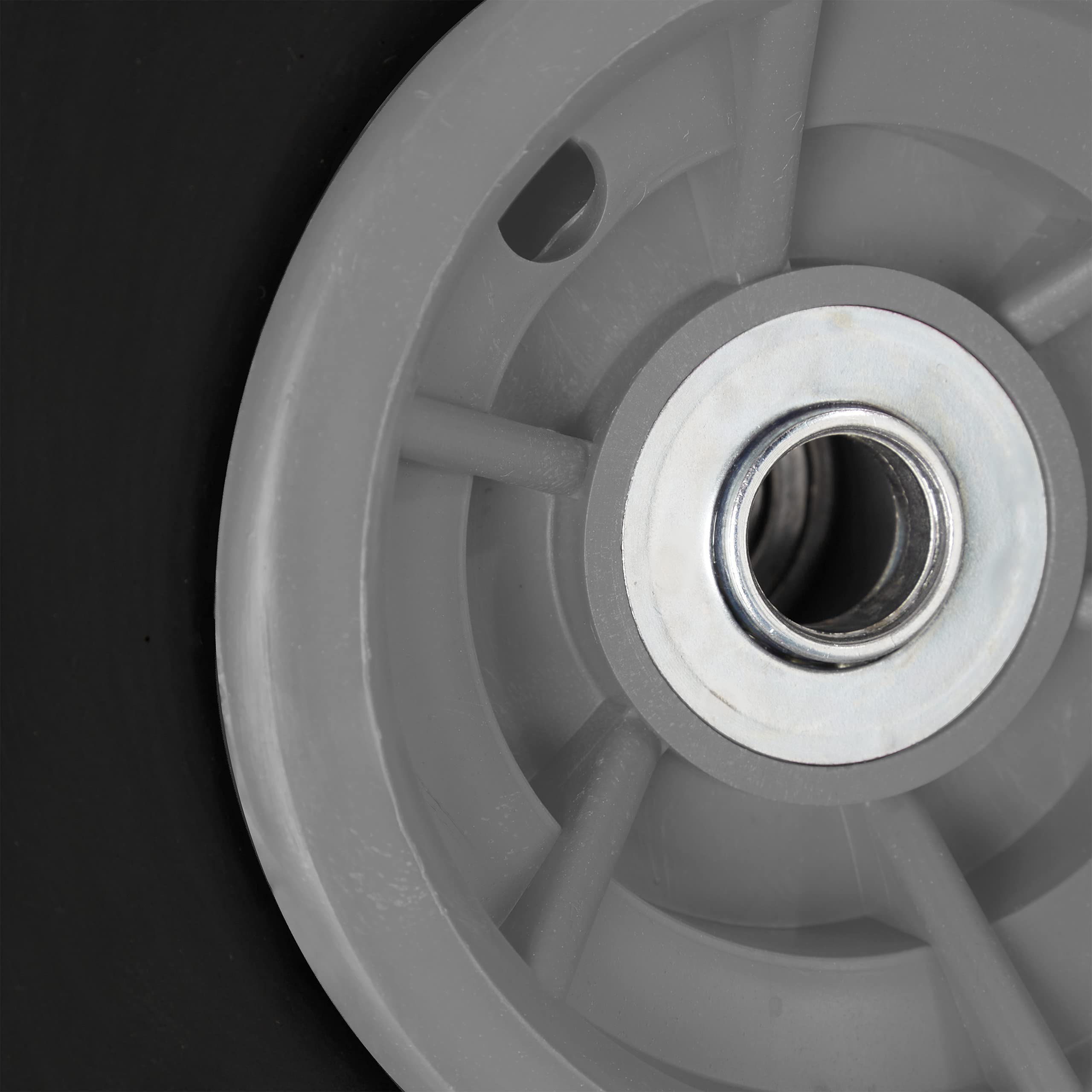 Relaxdays 2X Ruote per Carrello, Pneumatici in Gomma Antipanne 4.1/3.5-4" ASSE 16mm, Fino a 150 kg,260x85mm, Nero Grigio