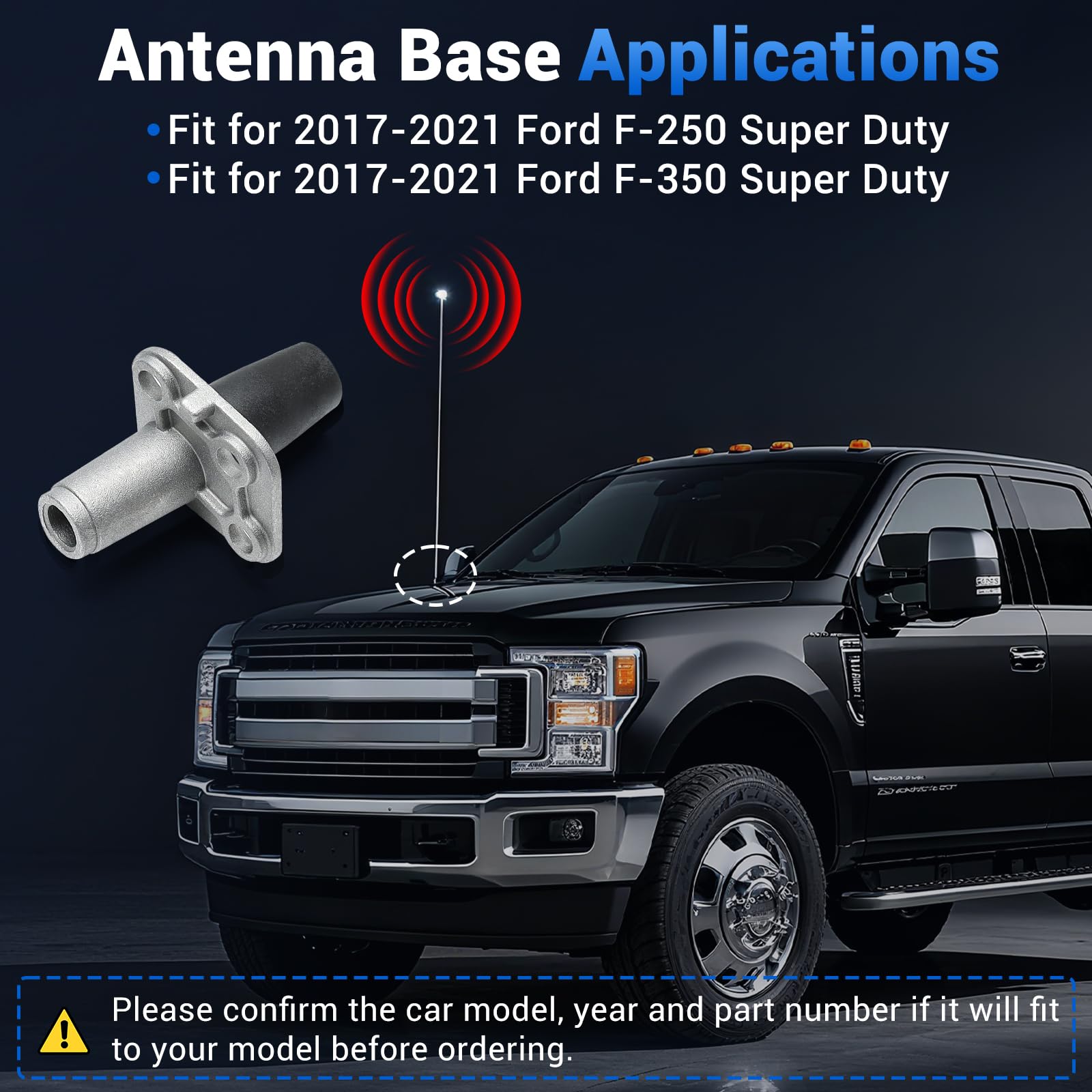 Soporte de base de antena de radio para Ford F-250 F-350 Super Duty 2017-2021, soporte de base de antena para modelos Ford F250 F350 Super Duty