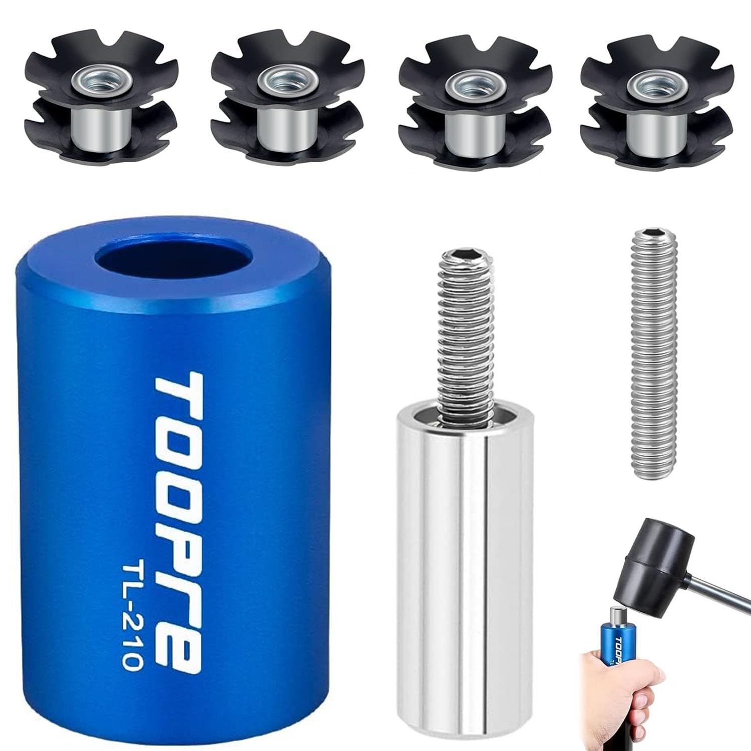 1 Pollice Dado Agganciato Stella Bicicletta Per Tubo Sterzo 1/8