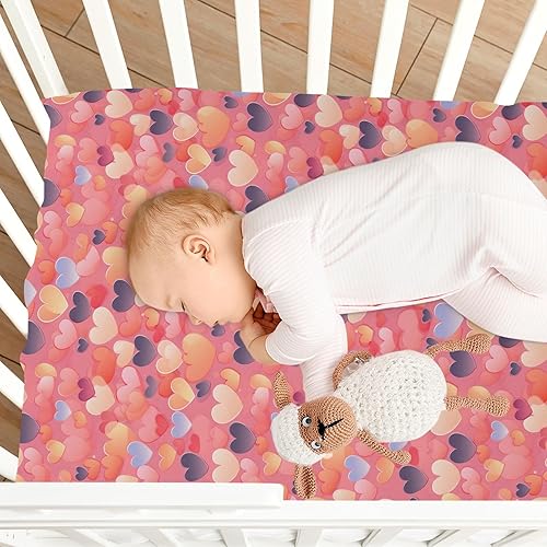 Miniatura 8 de Fitted Crib Sheets Colorful Hearts Valentine Baby Crib Sheets for Boy & Girl Toddler Mattress Sheets 21216741