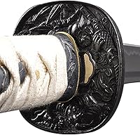 Vista 11 de HMS Samurai Katana Sword, Practical, Hand Forged, 1045 Carbon Steel, Heat Tempered/Clay Tempered, Full Tang, Sharp, Scabbard