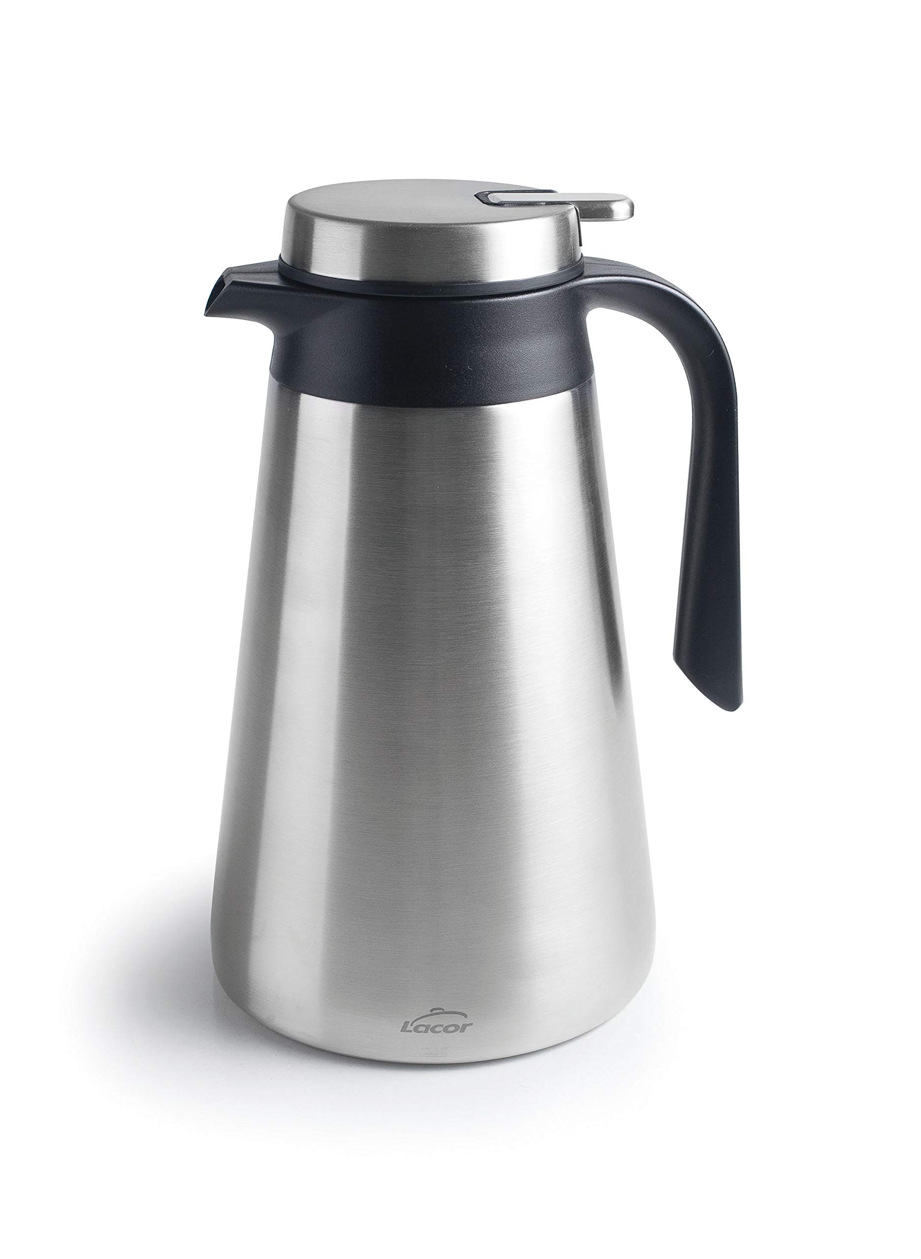 LACOR - Jarra, Acero Inoxidable 18/10, 2, 2L - Uso Profesional y Doméstico | En acero inox 18/10, para servir y conservar bebidas; con 2,2 L de capacidad, cómodo de manejar y de guardar tras el servicio