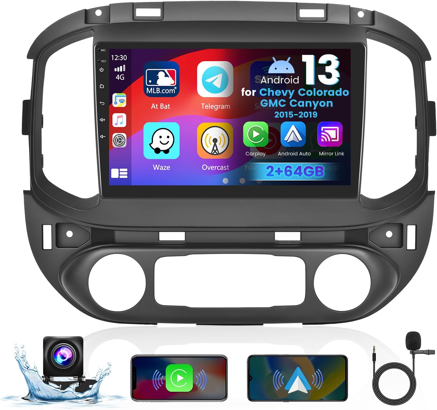 Hikity Android 13 Autoradio für Mazda 5 2011 2012 2013Wireless Carplay Android Auto 9 Zoll Touch Display Auto Radio mit GPS Navi Bluetooth FM RDS WiFi Rückfahrkamera