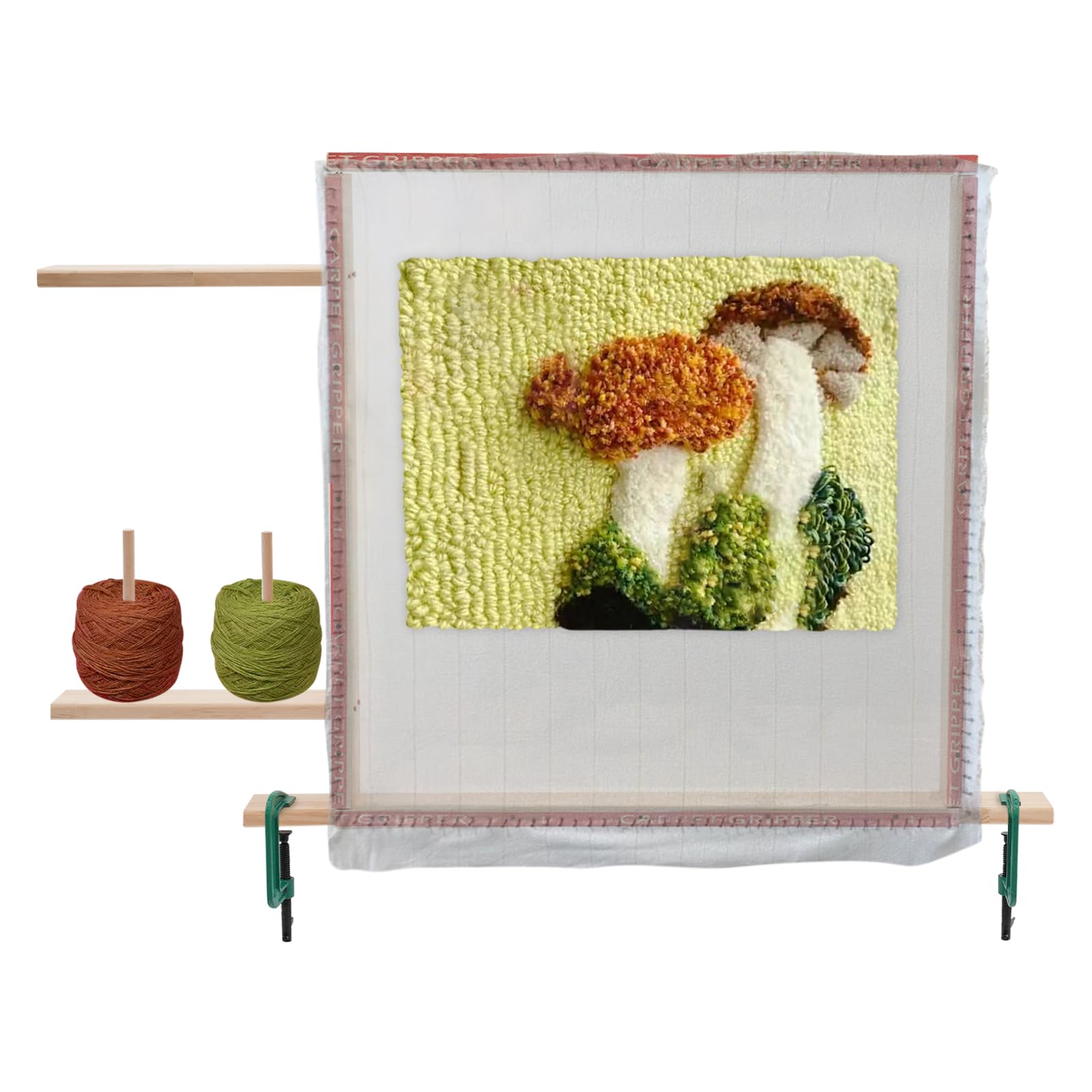 innytund Tufting Frame, 27.6in HolzTeppich Herstellung Rack Kit Teppich Tuft Stand mit 2* G Klemmmmen und 6* L-förmige Eckcodes, DIY Craft Making Rahmen Kit für Tapestry Nähen und Tufting Tuch Stand