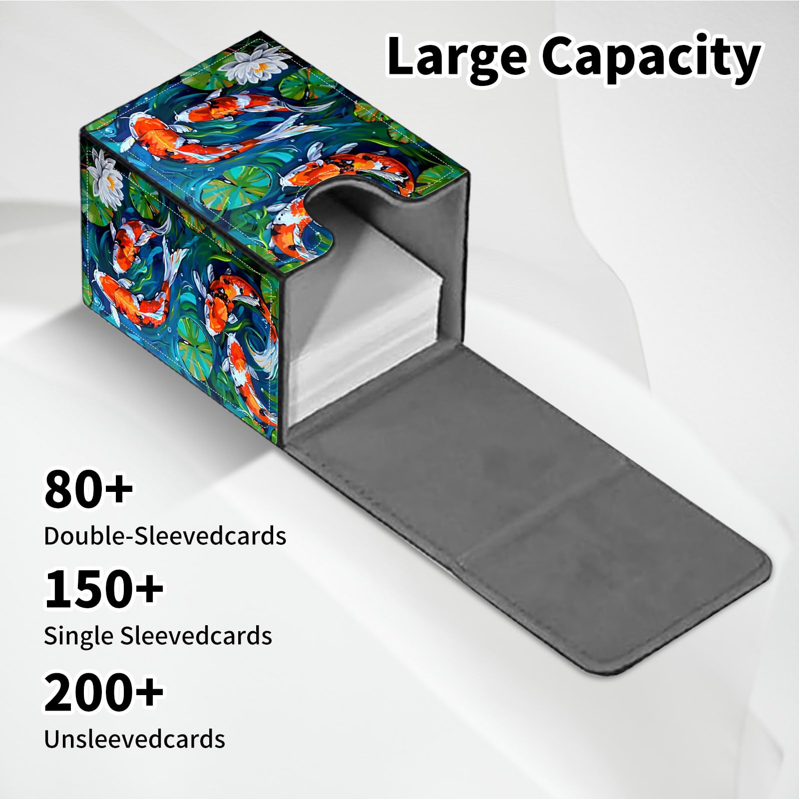 Amazon.com: GYSYSQSH Card Deck Box for MTG Commander Cute Koi Fish Design  Fits 100+ Sleeved Cards PU Leather Trading Card Case with Magnetic Closure  Waterproof Storage Box for Magic TCG CCG Cards :