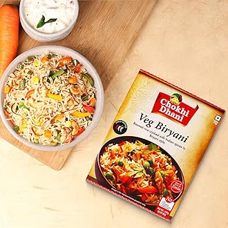Chokhi Dhani Veg Biryani | Ready to Eat Meals | Just Heat & Eat | Microwave | Stove Top or Hot Water | Ready in 2 Minutes | Pack of 6, 250 gm