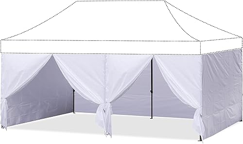 ABCCANOPY Pared lateral de 10 x 20 pulgadas, color blanco (solo 4 paredes, no incluye marco ni parte superior)