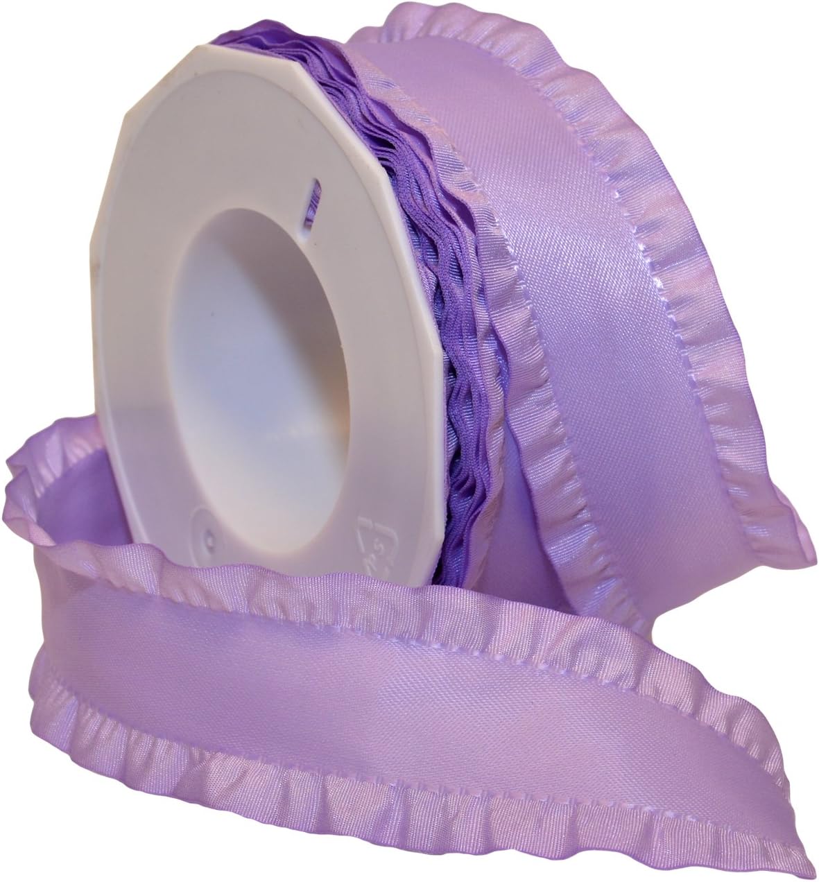 Morex Ribbon Double Ruffle Ribbons for Wedding Bridal Shower Décor, Gift Wrapping, Birthday, Sewing and Crafts, 1-1/2-Inch by 16.5-Yard, Orchid