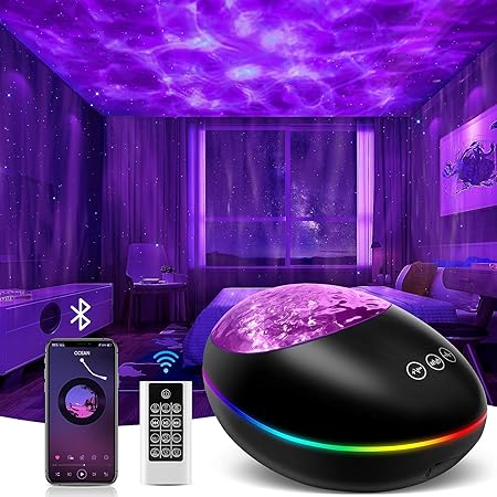 Amazon Co Jp 海洋プロジェクターライト スタープロジェクター プラネタリウム部屋用 家庭用 本格的 星空ライト 投影ランプ 人気 ホームベッドサイドランプ 寝かしつけ用おもちゃ Bluetooth Aux In Tfカード対応 スピーカー搭載 投影プレーヤー タイマー設定 8種点灯