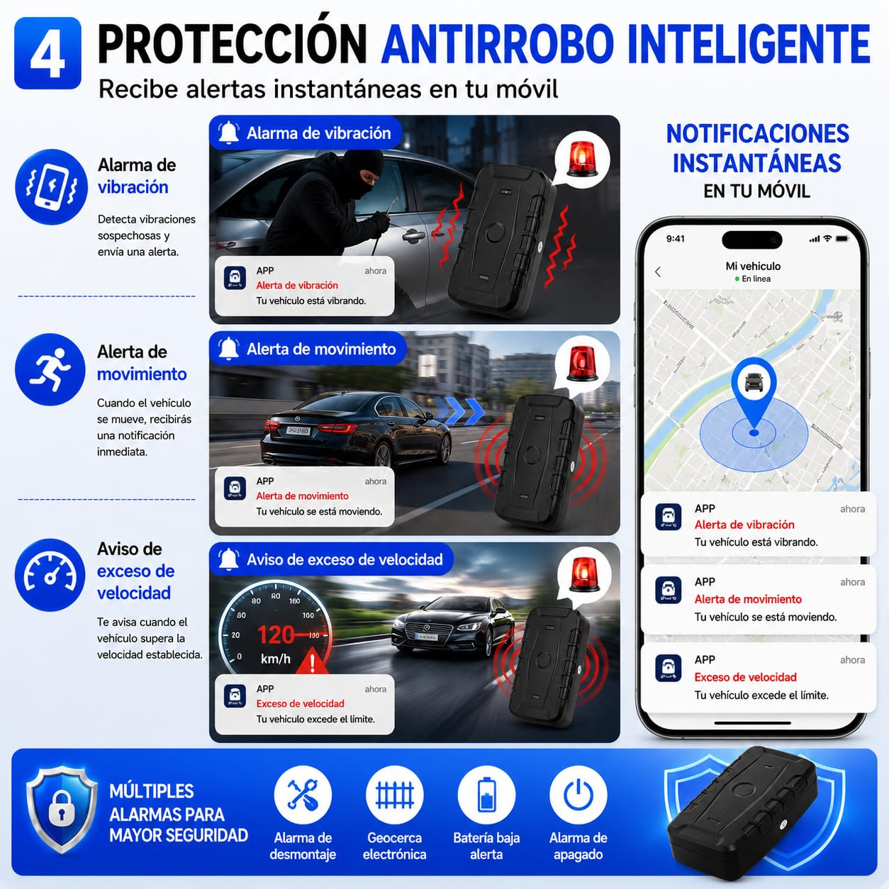 Winnes TK918 4G GPS Tracker para coche GPS Tracker sin suscripción, localización en tiempo real, batería de 20000 mAh, tiempo de espera de 240 días con imán fuerte, ubicación por SMS/APP/Web, requiere