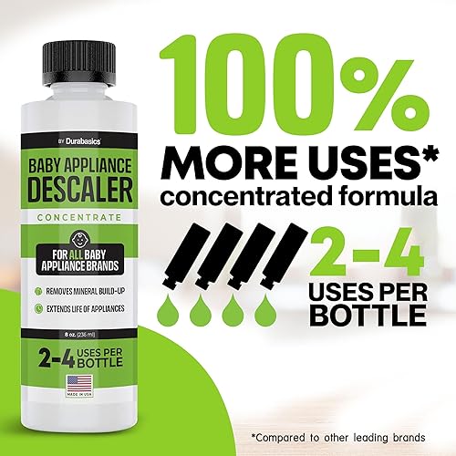 Miniatura 3 de Paquete de 2 Desincrustante para esterilizador de biberones  Descalcificador de electrodomésticos para bebés  Fabricado en Estados Unidos  Eficaz