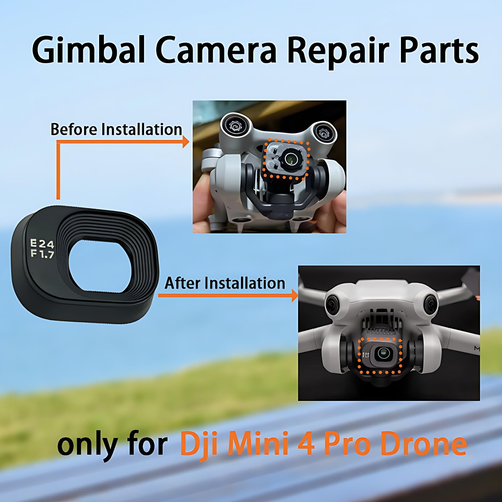 Copriobiettivo Gimbal Per DJI Mini 4 Pro - Ricambio Originale Per Fotocamera Drone - Foto 6