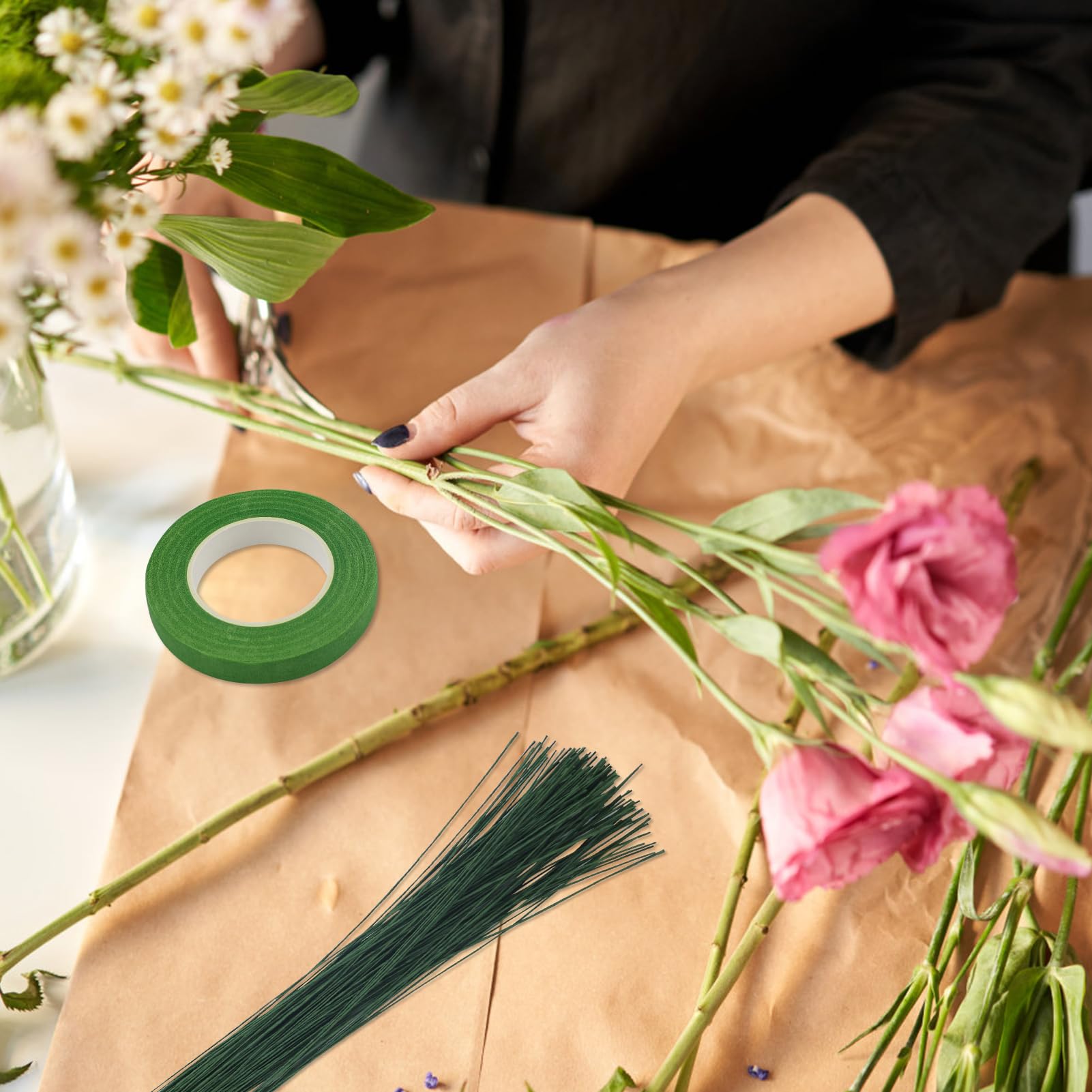 Lot 100 Fils Bricolage Floral 100 PCS Fil De Fleurs Vert 30cm - Tige Florale Artificielle Pour Bouquets Et Bricolage Lot 100 Fils Bricolage Floral 100 PCS Fil De Fleurs Vert 30cm - Tige Florale Artificielle Pour Bouquets Et Bricolage