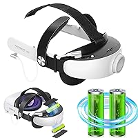 Vista 1 de Elite Head Strap with Battery for Oculus Quest 2 - 6800 mAh Battery Pack Extend 6hrs Playtime, Adjustable Design Enhanced Support and Comfort in VR